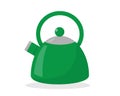 Green kettle isolated on the white background. Royalty Free Stock Photo