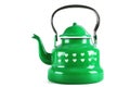 Green kettle isolated on white with clipping Royalty Free Stock Photo