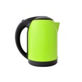 Green kettle isolated on white Royalty Free Stock Photo