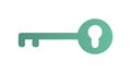 Green Key Security Icon, vector design Generative AI Royalty Free Stock Photo