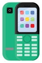 Green keypad mobile phone, icon Royalty Free Stock Photo