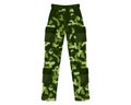 Green khaki camouflage trousers or cargo, military uniform with pockets