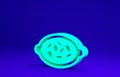 Green Kheer in a bowl icon isolated on blue background. Traditional Indian food. Minimalism concept. 3d illustration 3D