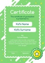 Green Kids certificate cute template design