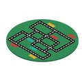 Green kids isometric carpet with road imitation icon for interior design vector illustration