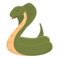 Green king cobra icon cartoon vector. Snake head Royalty Free Stock Photo