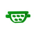 Green Kitchen colander icon isolated on transparent background. Cooking utensil. Cutlery sign.