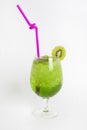 Green kiwi drink with iced in a glass Royalty Free Stock Photo