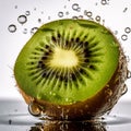 green kiwi with water droplets