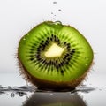 green kiwi with water droplets