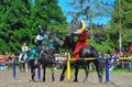 Green knight deflects the red knight's hit