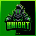 Green knight warrior esport and sport mascot logo design in modern illustration concept for team badge, emblem and thirst printing Royalty Free Stock Photo