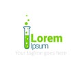 Green lab concept test tube logo template Royalty Free Stock Photo