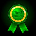 Green label Best choice with ribbons Vector Royalty Free Stock Photo