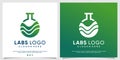 Green labs logo concept with modern style Premium Vector