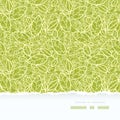 Green lace leaves horizontal seamless pattern