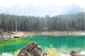 Green lake with a nature view