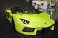 Green lamborghini roadster car Royalty Free Stock Photo