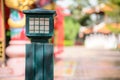 Green lamp in joss house