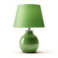 Minimal Green Lamp On White Background - Vibrant Colorism And Bold Contrast