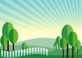 Green land mountain vector background