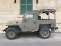 Green Land Rover Series III car in Valletta Royalty Free Stock Photo