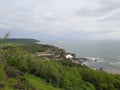 green landscape with coast of the sea. green coastline in Goa. Royalty Free Stock Photo