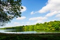 Green Landscape, Lake and Blue Sky in the Park Royalty Free Stock Photo