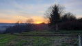 Green landscape and a sunset in the Belgian Ardennes