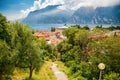 Green landscape in village Torbole Royalty Free Stock Photo