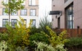 green landscaping near the facade of a business building