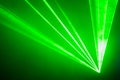 Green Laser Beams through Smoke Royalty Free Stock Photo