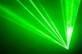 Green Laser Beams through Smoke Royalty Free Stock Photo