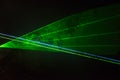 Green laser beams Royalty Free Stock Photo