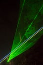 Green laser beams