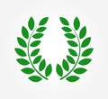 Green laurel leaf wreath