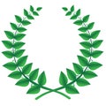Green laurel wreath isolated, vector