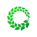 Green laurel wreath on white background. Vector Illustration Royalty Free Stock Photo