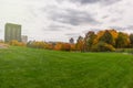 Green lawn in Central Park in fall season, New York Royalty Free Stock Photo