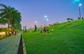 Green lawn of Inya lake park in Yangon, Myanmar Royalty Free Stock Photo