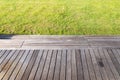 Green lawn pattern / Green grass natural background and old wood