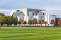 Green lawn of the Republic Square and the building of the German Federal Chancellery in Berlin, Germany Royalty Free Stock Photo