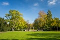 Green lawn in Royal Garden in Prague, Czech Royalty Free Stock Photo