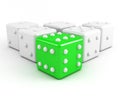 Green leading dice Royalty Free Stock Photo