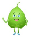 Green leaf cartoon character