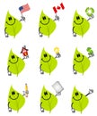 Green Leaf Cartoon Characters