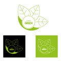 Green leaf creative logo template design. Vegan symbol, eco logo.