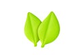 Green leaf 3d relaistic icons eco environment or bio ecology vector symbols