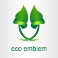 Green leaf. Eco icon.