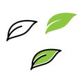 Green leaf ecologi vector icon logo